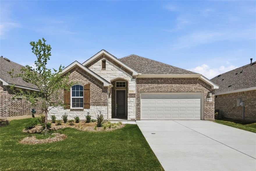 Designer homes from the $300k's minutes from downtown Fort Worth! Experience the spacious elegance of the Mahogany floorplan, which boasts 1,848 versatile square feet, perfect for families of all sizes! This stunning single-story home is cherished for its bright, open-concept design, ensuring a warm and inviting atmosphere. Step inside to discover the upgraded kitchen, featuring a built-in microwave and oven, a pantry, and a generous island that seamlessly overlooks the dining and great room. Large windows flood the space with natural light and provide lovely views of the outdoor patio. Retreat to the private, oversized owner’s suite, complete with a charming bay window and a luxurious ensuite that includes a linen closet, private closet, garden tub with a separate shower, and beautiful granite countertops. Two additional bedrooms and a full bath at the front of the home are ideal for kids or guests, promoting convenience and comfort. This thriving, family-oriented community is designed with your lifestyle in mind, featuring an amenity center that includes a sparkling pool, expansive play areas, winding trails, and inviting open green spaces. Enjoy hassle-free access to Fort Worth and the Chisholm Trail Parkway, along with an array of nearby shopping- with a H-E-B coming soon, dining, recreation, and entertainment options. Your weekends can be spent exploring picturesque destinations like the Fort Worth Botanic Garden, Fort Worth Water Gardens, and Benbrook Lake. With employment centers in Fort Worth, Arlington, and Burleson just a short drive away, the Mahogany floorplan truly embodies the perfect blend of comfort and convenience. Plus, you'll have the added benefit of highly-rated Crowley ISD for your children’s education. Don’t miss out on this incredible opportunity!