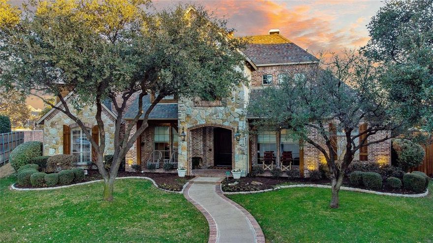 The soaring entrance with sweeping staircase, beautiful wood floors, grand fireplace, and the abundance of natural light from the floor-to-ceiling windows overlooking the beautifully manicured backyard, are just a few of the features that welcome you into this luxurious home! This almost half-acre lot is nestled on a cul-de-sac in the prestigious Creeks of Willow Bend. Perfect for entertaining, from the chef-inspired kitchen that boasts a massive island, to the butler’s pantry with cabinet space galore and 2nd dishwasher for large parties, to the exquisite exterior which includes a covered living area with stone fireplace & TV, outdoor kitchen, a large grassy area for games & pool-spa with sound system! And don’t forget about the theatre room for hosting sporting events and movie night. This impeccably maintained home with high-end finishes and breathtaking backyard oasis awaits!