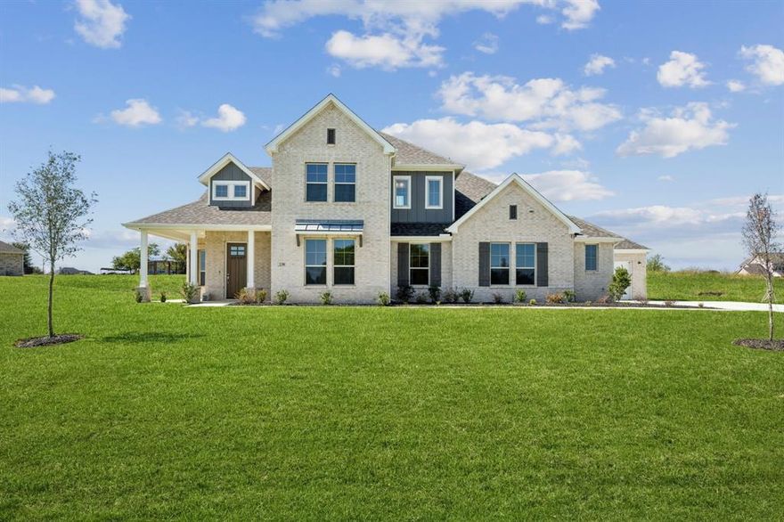 BRAND NEW HOME ON 1 ACRE with Natural Gas! Live spaciously in this expansive 4 bedroom, 3.5 bathroom home with a versatile loft and 3 car garage. Soaring vaulted ceilings create an airy atmosphere, while vast windows flood the interior with light. The open concept layout seamlessly blends living, dining, and kitchen for effortless entertaining. Unwind in the owner's suite with a luxurious primary bathroom and walk-in closet. Second bedroom down with en-suite full bath. Two bedrooms up with second living area provide comfortable accommodations.

The loft space offers endless possibilities like a home office, playroom, media room, and more. Step outside to your private acre lot backing to trees and private ranch, a haven for outdoor enjoyment. Grill on the patio, play games in the yard, or simply soak up the sunshine. Experience the perfect blend of comfort, space, and tranquility all on an acre lot. Schedule your showing today!