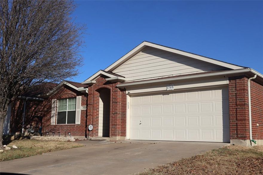 Step into this beautifully maintained cozy 3-bedroom, 2-bath home featuring a desirable split master floor plan designed for comfort and privacy. The open kitchen flows into the dining and living areas—ideal for entertaining family and friends. The primary suite offers a peaceful retreat with generous space and bath. Two additional bedrooms provide flexibility for a home office, guest room, or growing family. Enjoy the outdoors in your private backyard complete with a covered patio—perfect for morning coffee, evening gatherings, or weekend barbecues. Located in a quiet, established neighborhood with easy access to a neighborhood park, walking trail, shopping, dining, and major highways. This home combines convenience with charm.