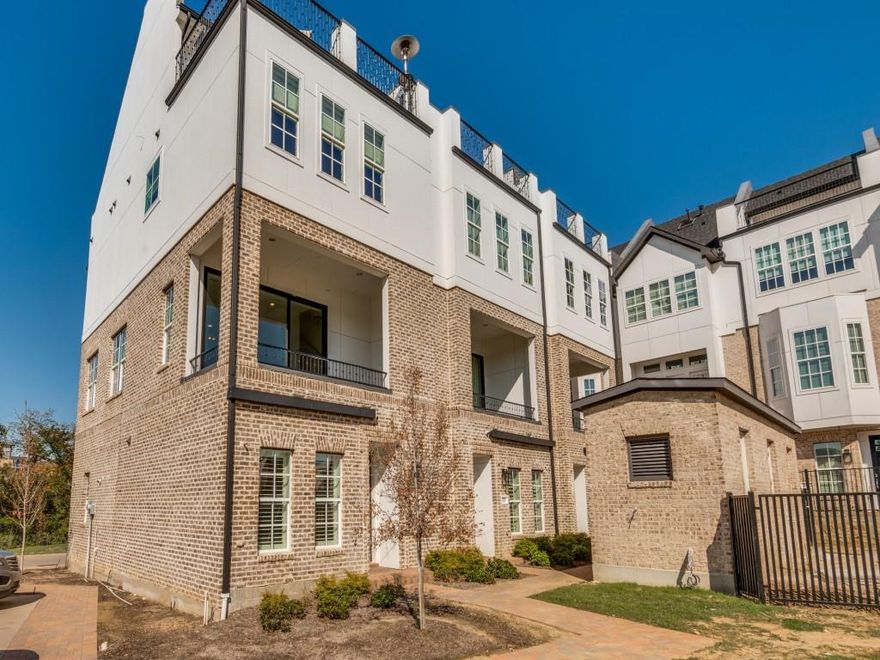 Discover this charming end-unit townhouse in the highly desirable Medical District of Dallas. Thoughtfully designed, this home offers a spacious layout with an abundance of natural light flowing through the living, dining, and kitchen areas. The open-concept living space seamlessly extends to a private balcony, perfect for enjoying peaceful moments or entertaining guests. The primary suite is a tranquil retreat, featuring generous space, large windows that allow natural light to pour in, and an ensuite bathroom with a double vanity and a spacious shower, creating the perfect setting to relax and unwind after a busy day. Step outside to the rooftop patio, where you can take in breathtaking views of downtown Dallas, making it an ideal spot for outdoor relaxation or entertaining. Enjoy your morning coffee while the serene cityscape provides a peaceful start to your day. A beautiful outlook of the community pool enhances the serene atmosphere, and with the pool just steps away, it offers both convenience and a vacation-like retreat right at your doorstep. The sellers were drawn to this home for its prime location, offering easy access to medical centers, dining, and shopping. Combining privacy, convenience, and comfort, this townhouse delivers a low-maintenance lifestyle. With its bright, open, and inviting feel in every room, this home is truly a must-see. Schedule a showing today to experience it for yourself.