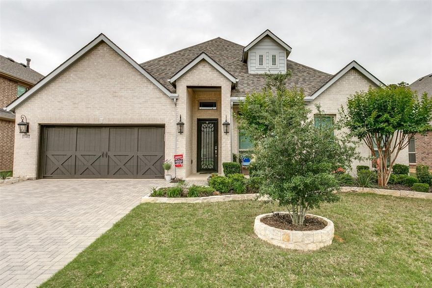 Look no further!  Valencia in Corinth offers an unbeatable location near shopping, dining, top rated schools, and easy access to commuting routes!  This beautifully designed, single-story residence offers the perfect blend of comfort, elegance, and functionality. With 3 generous bedrooms, 2 full bathrooms, an additional powder bath, and a study there are plenty of options to fit your needs.  Step inside through the spacious foyer to an open floor plan that creates an airy seamless flow between the living, dining, and kitchen areas and is flooded with natural light. The gourmet kitchen is a true showstopper, featuring quartz countertops, a farmhouse sink, generous cabinet space, a gas cooktop, walk-in pantry and high-end finishes that will impress any home chef. The inviting living area with fireplace is the perfect spot to relax with plenty of room for family and friends.  The adjacent dining space offers just enough separation to feel cozy.  The primary suite is incredibly spacious with an ensuite bathroom that has an extra large shower, double vanities and walk-in closet. The guest bedrooms are also nicely sized with walk-in closets.  Additional hall closets ensure plenty of storage in the home. The 3-car tandem garage has epoxy flooring.  The 3rd car tandem space is great for a workshop, project space, gardening supplies, or storage. This home is smart - the Savant Home app offers a control center for many features in the home!  Built by First Texas Homes, there are many energy efficiencies including 16 SEER HVAC, radiant barrier, Low-E windows, R-38 insulation and tankless gas water heater to name a few. New roof in 2024! Visit Valencia today to see this wonderful home!