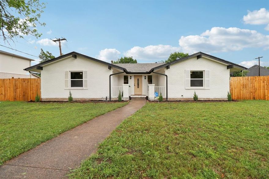 Fully renovated and move-in ready, this beautifully updated home offers the perfect blend of modern upgrades and timeless comfort in a convenient, established neighborhood.

No detail has been overlooked—major system upgrades include a brand new roof, HVAC system, and windows, giving buyers peace of mind and long-term savings from day one. Inside, the home showcases a fresh, contemporary design with updated flooring, designer lighting, and a light-filled, open feel that makes the space live larger than its footprint.

The fully remodeled kitchen is a true highlight, featuring modern cabinetry, sleek countertops, and updated appliances—ideal for both everyday living and entertaining. Bathrooms have been thoughtfully redesigned with stylish finishes and a clean, modern aesthetic.

Spacious living areas provide flexibility for relaxing or hosting, while the private bedrooms offer comfort and functionality for any lifestyle. The overall layout feels open yet intentional, maximizing usable space throughout the home.

Situated in a prime Dallas location with convenient access to major highways, shopping, dining, and employment centers, this property delivers both style and practicality.

Turnkey, worry-free, and beautifully finished—this is the one your buyers have been waiting for!