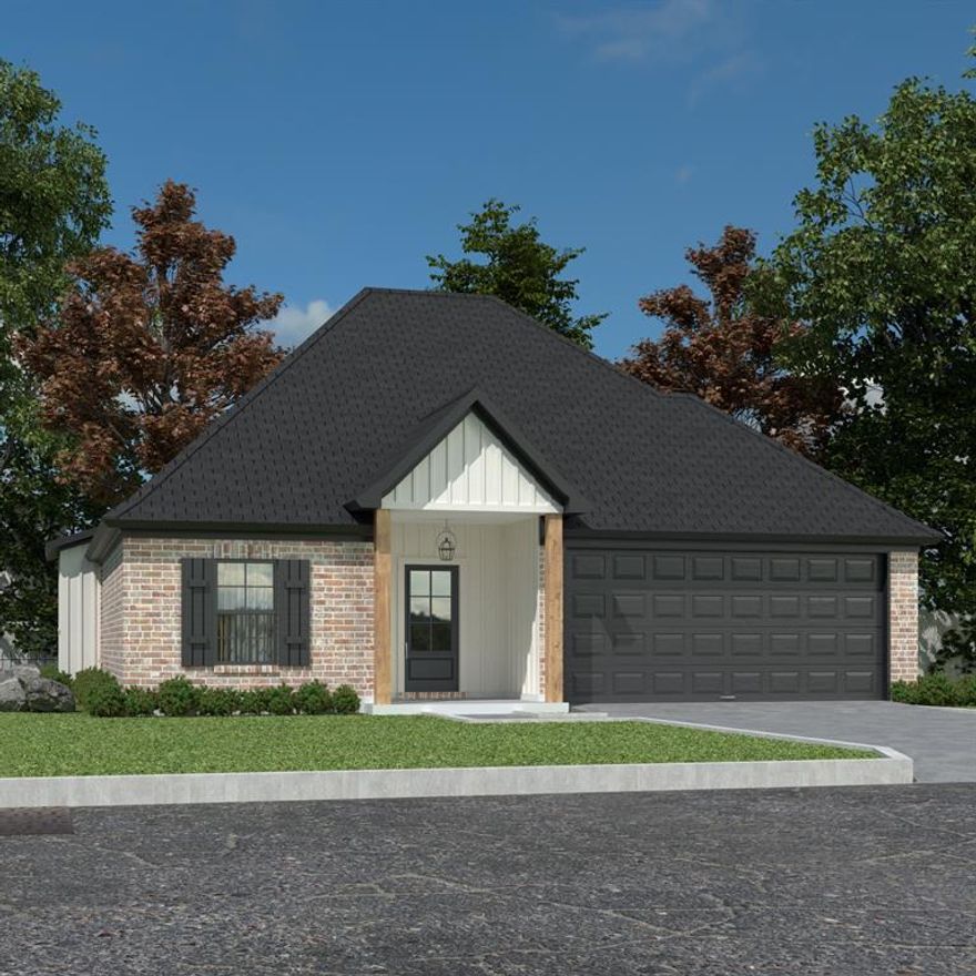 The Sarradet Plan is under construction in the desirable Northwood Oaks subdivision and is priced to sell! This thoughtfully designed 3 bedroom, 2 bathroom home features an open floor plan with a spacious living area and plenty of windows that fill the home with natural light.
The kitchen offers custom-built cabinets, designer lighting, luxury vinyl plank flooring, stainless steel appliances, a pantry, and a convenient breakfast bar overlooking the main living space—perfect for everyday living and entertaining.
The large primary suite includes an ensuite bathroom with a walk-in closet, double vanities, a soaker tub, and a separate shower, creating a relaxing retreat.
Situated on a large lot, this home provides ample outdoor space ideal for entertaining, all within a quiet neighborhood setting. Qualifies for a Rural Development home loan, making this an excellent opportunity for eligible buyers. Don’t miss your chance to own a beautiful new construction home in Northwood Oaks. NHC