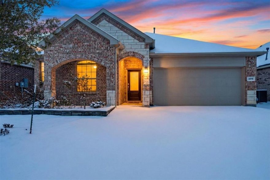 Great opportunity to own a newer home in North McKinney, one of the area’s fastest-growing communities! As you enter, you’re welcomed by a wide, extended hallway showcasing beautiful LVP flooring that sets the tone for the rest of the home. Two secondary bedrooms and a full bath are located to the left, while a third bedroom sits to the right. A formal dining area and the private primary suite are tucked away on the left side of the home, offering both functionality and privacy. The bright, open-concept kitchen, living, and breakfast areas are ideal for everyday living and entertaining. The modern kitchen features stunning quartz countertops and crisp white cabinetry, creating a clean and timeless look. Step outside to the covered patio and enjoy a large, private backyard ready for you to design your own relaxing outdoor oasis. The Reserve at Honey Creek offers resort-style amenities including a community pool with a lazy river and slides, along with parks, playgrounds, and scenic walking trails. This is a wonderful place to call home as the area continues to grow year after year!