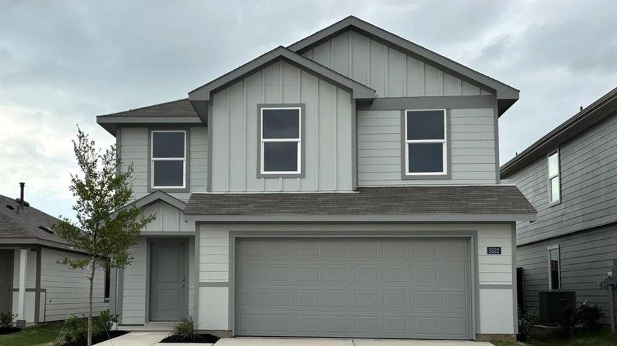 New and Now selling! D.R. Horton's new fabulous Hickory Grove community in Denton and Krum ISD! The two-story Davis Floorplan, Elevation X, Complete and Move-In Ready! This home offers 3 bedrooms, 2.5 bathrooms, and a 2-car garage with a thoughtfully designed layout that blends open-concept living with privately situated bedrooms. The spacious family room, dining area, and modern kitchen create a cohesive gathering space ideal for both entertaining and everyday routines. The well-appointed kitchen features quartz countertops, 36” painted cabinets, stainless steel appliances, a electric range, stainless steel sink, center island, and a walk-in pantry for convenient storage. Upstairs, the private primary suite includes an en-suite bath with dual quartz vanities, a 5-foot oversized shower, and a generous walk-in closet. Three additional bedrooms, a full bathroom with a quartz vanity top, and a centrally located laundry room complete the second floor. Luxury vinyl plank flooring enhances all main living areas and wet zones for durability and easy upkeep. Built with energy-efficient construction and equipped with America’s Smart Home Technology. Exterior highlights include a landscape package, full sprinkler system with rain sensor, privacy fencing, and more. Hickory Grove boasts a range of amenities and future developments, including planned pools and multiple playgrounds for family fun and relaxation. Close proximity to Denton's Rayzor Ranch Marketplace for Shopping and Dining. Convenient to UNT and TWU Universities.