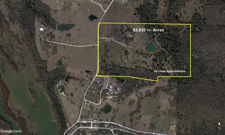 Beautiful 83 acres off of Northshore Drive in Valley View, TX.  Heavily treed with two ponds.  Minutes away from Elm Fork Trinity River and Lake Ray Roberts. 

Information deemed reliable, but not guaranteed.