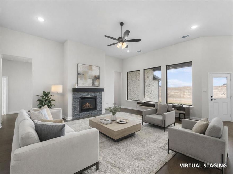 Stretching across a full acre in Waxahachie’s sought-after Levante community, this refined 4-bedroom, 3.5-bath residence blends thoughtful design with modern comfort across more than 3,000 sq ft of single-story living. The moment you step inside, the openness of the layout draws you forward—rooms arranged with intention, natural light setting the tone, and wide sightlines connecting each space effortlessly. The main living area is anchored by tall ceilings and a sleek gas-log fireplace, creating a warm focal point for both quiet evenings and lively gatherings. Nearby, the kitchen pairs generous counterspace with a large island and walk-in pantry, offering the kind of functionality that keeps daily life running smoothly while still feeling stylish and elevated.

Just off the central living area, an additional dining space and a separate breakfast room offer flexibility for anything from weekday meals to weekend hosting. A dedicated study provides a calm workspace, while the oversized game room adds a relaxed zone for entertainment or movie nights. Each secondary bedroom has its own sense of privacy and comfort, and the spacious primary suite sits tucked away with a spa-inspired bath featuring separate vanities, a soaking tub, and a walk-in shower, plus an expansive closet designed to keep everything neatly organized.

Outdoors, the covered patio invites you to unwind and enjoy the open skies overlooking the wide, private yard—an incredible canvas for future pools, gardens, or outdoor living projects. Energy-efficient features, decorative lighting, and a 3-car garage with ample storage enhance everyday convenience, while underground utilities and community upkeep create a polished neighborhood experience. With quick access to Waxahachie’s shopping, dining, and major commuting routes, this property offers both serenity and accessibility on a beautifully sized lot.

Schedule a showing to experience the space, comfort, and possibilities this home offers.