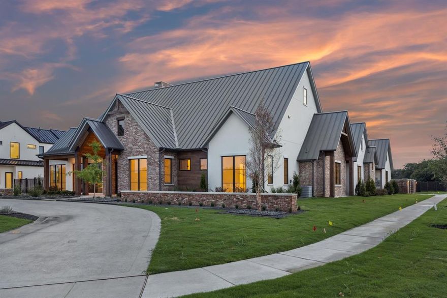 Beautiful hard to find single story built by Heritage Custom Homes. Saddleback Ridge Estates offers private gated 1 acre lots with mature trees, ponds and wildlife all around. This Texas Vernacular style home offers the perfect combination of contemporary touches, with modern materials.  This luxurious residence features high ceilings, natural stones, and beautiful millwork throughout. Flooded with natural light, the open floor plan seamlessly connects the elegant living room, gourmet kitchen, and dining area. Private owners retreat, spacious spa-like bathroom with soaking tub and oversized custom walk in closet. All guest bedrooms have full ensuite baths. Beautiful executive study off main living space with wall of glass. Large game room perfect for entertaining with sliding door to outdoor covered patio. Chef's Kitchen with stainless steel appliances including professional grade 48 in gas range, 60 in Thermador refrigerator freezer and wine fridge, prep kitchen with sink, ice maker and second dishwasher. Separate guest house with bedroom, kitchen, living and attached 1 car garage. Custom heated pool designed and built by Leschber Designs. Completion Date of Spring 2025.