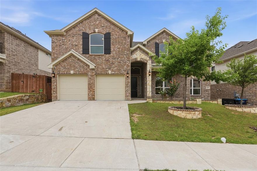 Experience refined living in this stunning 5-bedroom, 4-bathroom home offering over 4,370 square feet of thoughtfully designed space. Built by First Texas Homes, this two-story residence showcases a seamless blend of modern and transitional style with soaring ceilings and an open, airy layout throughout. Designed with both comfort and entertaining in mind, the home features multiple living areas including a spacious game room and a dedicated media room, along with an additional flex space to fit your lifestyle needs. The primary suite is conveniently located on the first floor and offers a private retreat complete with an ensuite bathroom featuring a soaking tub, separate standing shower, and a generous walk-in closet. The chef-inspired kitchen is equipped with top-of-the-line appliances and highlighted by elegant Taj Mahal quartzite countertops, creating a perfect balance of luxury and functionality. Recent updates include a new roof and new HVAC system, offering peace of mind for years to come. Stylish modern fixtures add a sophisticated touch throughout the home. Step outside to a private backyard retreat complete with a generous patio ideal for outdoor gatherings or quiet relaxation. Located in the highly desirable Primrose Crossing community, this home offers convenient access to Benbrook Lake and the Chisholm Trail Parkway, combining tranquility with easy connectivity.