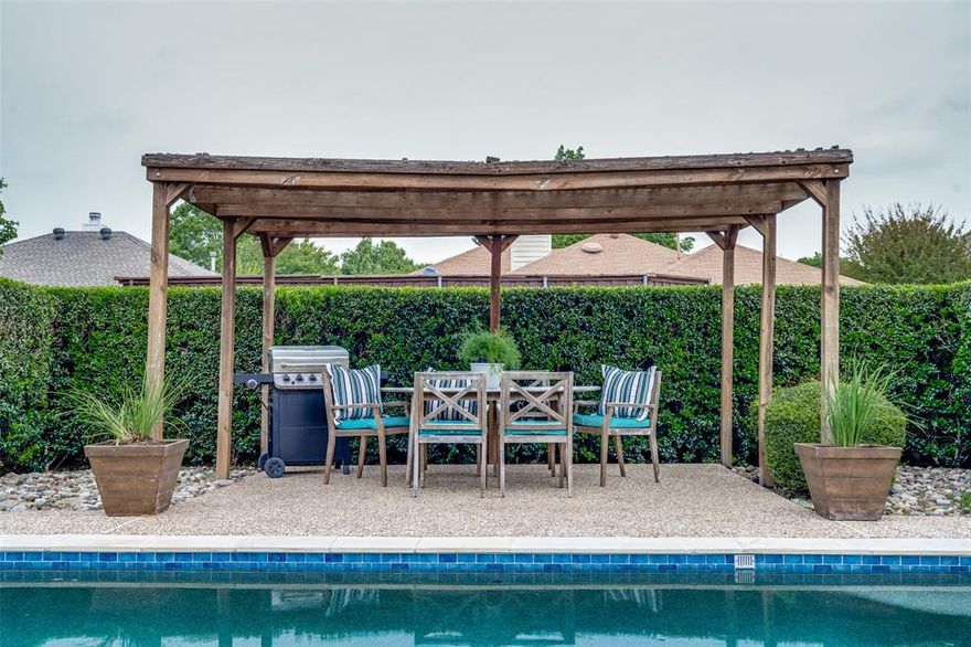 Welcome to this beautifully updated one-story home in the heart of Carrollton!
Featuring 3 spacious bedrooms and 2 full baths, this home is perfectly situated on an oversized lot in a charming, established neighborhood.
Step inside to a bright, open floor plan with a stunning living area and bonus room, anchored by a cozy two-way wood-burning fireplace—perfect for relaxing evenings or entertaining guests. Enjoy a seamless view of the backyard oasis and pool through large windows that fill the space with natural light. The modern kitchen has been fully updated with quartz countertops, an oversized island, stainless steel appliances, and abundant cabinet space. It opens to a cozy breakfast room, creating a warm and inviting space for everyday meals. The primary suite, tucked away at the back of the home for added privacy, offers generous space and an en-suite bath. A bonus room provides flexibility—ideal for a home office, playroom, music room, or whatever fits your lifestyle. Step outside to your private backyard retreat, complete with a resurfaced and retiled chlorine pool (2023), pergola with sitting area, and board-on-board wood fencing for added privacy. A storage shed conveys with the home.
Recent upgrades include:
New HVAC and furnace (2019)
Windows and patio doors (2020)
Kitchen remodel (2022)
Pool resurfaced with high-efficiency pump (2023)
Foundation with steel piers (2021)
And much more!

Located just minutes from Indian Creek Elementary, Arbor Creek Middle School, the Carrollton Blue Trails, Harvest Run Park, and with quick access to 121 and George Bush Turnpike (190)—this home offers the perfect blend of convenience, comfort, and style.

Move-in ready and truly one-of-a-kind—this home won’t last long!