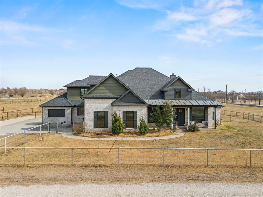 Welcome to a breathtaking estate that perfectly blends luxury, convenience, and country living! This exceptional property offers everything you've been dreaming of, from spacious interiors to expansive outdoor spaces, all set on nearly 6.5 acres of prime land. It’s an opportunity you won’t want to miss! As you step inside, large windows flood the home with natural light, creating a warm and inviting atmosphere. The heart of the home is the spacious kitchen, ideal for preparing meals and entertaining guests. Stunning stained concrete floors run throughout the main level, offering style, durability, and easy maintenance. With a thoughtful Jack and Jill bathroom and a private suite upstairs featuring its own full bath, this home has all the space and privacy your family needs. Plus, the media room, complete with a wet bar, is perfect for movie nights, hosting gatherings, or simply unwinding. Outside, the possibilities are endless! Whether you love horses or simply enjoy the outdoors, this property is equipped for it all with a horse stable, pipe fencing, and a large circular drive. The sparkling pool, complete with a safety fence, is perfect for family fun, and a chicken coop allows you to live a more self-sufficient lifestyle. Over 3 acres are ag exempt, providing additional space and privacy. The estate also boasts a usable water well at the front of the house for ultimate convenience, making this property as functional as it is beautiful. Whether you’re entertaining, raising animals, or just soaking in the peaceful country surroundings, this home is an absolute haven. Don’t wait. Opportunities like this don’t come around often. Schedule your private showing today and discover the lifestyle waiting for you.
This one won’t last. Act fast!