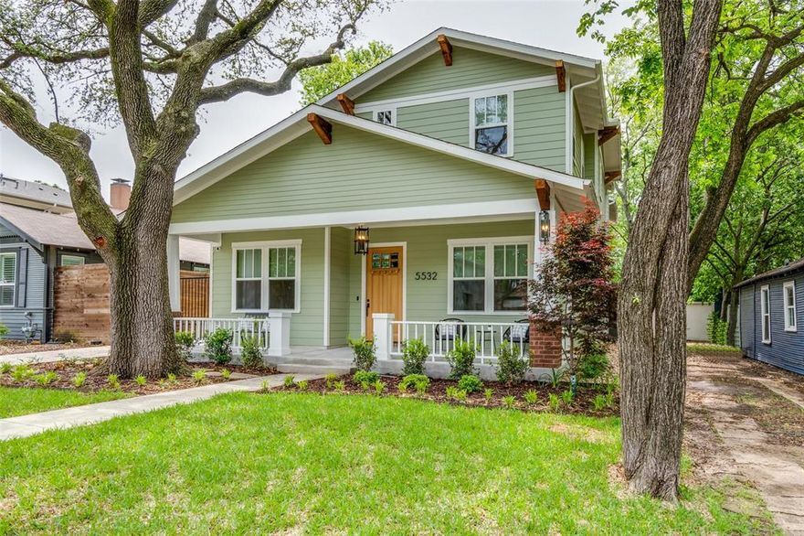 Step into luxury living in the heart of the Vickery Place Conservation District—just moments from the vibrant shops and restaurants of Greenville Avenue and Henderson Avenue. This newly built, architecturally stunning Craftsman-style home combines timeless design with sophisticated modern amenities. Step inside to discover white oak hardwood floors, custom cabinetry, and oak ceiling beams in both the living and master bedroom. The chef's kitchen features premium CAFE stainless steel appliances, a pro-style 6-burner gas range with griddle and double oven, side-by-side refrigerator, beverage center, and a filtered hot and cold water dispenser. Enjoy elevated comfort in your dedicated office with coffered ceilings and built-ins, or unwind in the inviting covered patio with a retractable screen, Blaze outdoor gas grill, and leathered granite countertops—perfect for entertaining. A brick gas firepit completes the outdoor oasis. The home is equipped with Lutron Smart Home lighting, Ring security cameras, Nest Wi-Fi thermostats, motion-activated lighting in bathrooms and closets, and a Hunter Wi-Fi sprinkler system. Additional features include Casita lighting controls, steel and glass exterior doors, Low E tilt-in windows, and hardwired internet throughout. Relax in spa-inspired bathrooms with quartz countertops, multi-head showers with body sprays, Toto commodes, and medicine cabinets behind the mirrors. The laundry room and bathrooms feature matching quartz finishes. This home boasts 10-ft ceilings on the first floor, 9-ft ceilings upstairs, full foam insulation for top-tier energy efficiency, two 14 SEER HVAC systems, and a Renai gas tankless recirculating water heater. Enjoy smart garage and gate access with MyQ openers, and ample storage space in the garage attic. 2-10 Builder's Warranty included. A true masterpiece in one of Dallas’ most beloved neighborhoods.