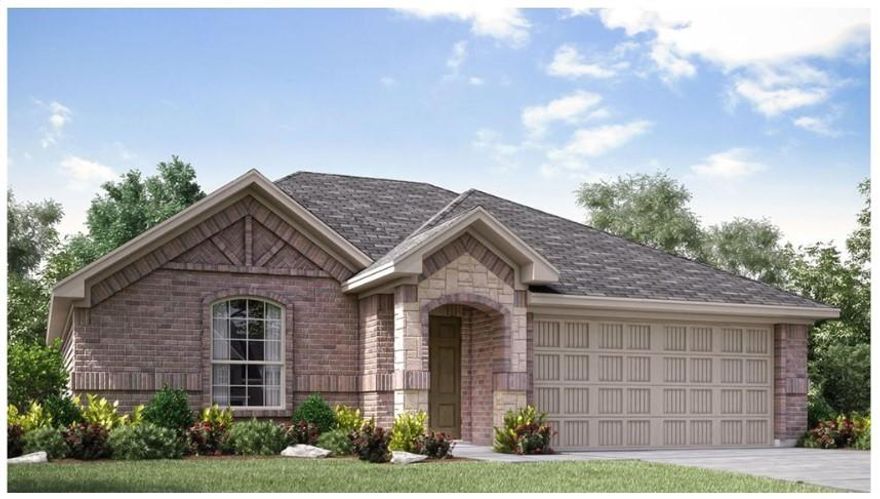 LENNAR Linden Hill - Brio Floorplan- The Brio at 1442 sq. ft. offers a fantastic design that encompasses three bedrooms,  two full baths with a 2 car garage on a North facing 60' homesite. Showcasing a contemporary open-concept floorplan. The foyer leads to a spacious family room, while the kitchen overlooks the family room and flows into the breakfast nook, all opening to the covered patio. The island kitchen provides GE® stainless steel gas appliances and quartz counter tops. Amenities in the primary suite include a large walk-in closet, dual vanities and oversized walk in shower. Blinds and Home Automation  Ready in JANUARY 2024!! Great location near PGA!  Shopping & Dining in Little Elm and nearby Frisco!