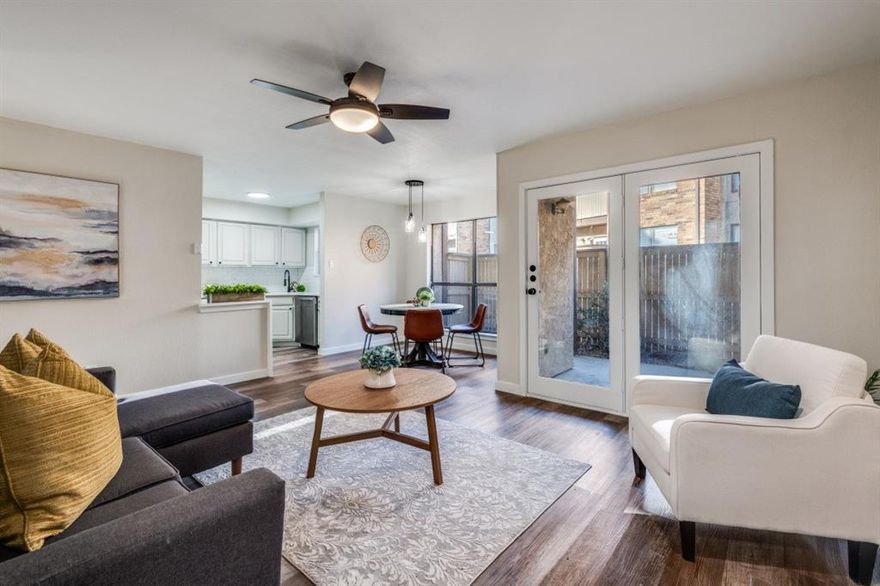 Wonderful Fully Renovated 2-Bedroom Condo inside the beautiful, gated, well maintained private Cloisters Community. New Quartz Countertops with waterfall, New Fixtures throughout, Ceilings and Walls scraped, retextured, and painted. New Floors, New Fireplace Surround, New Range, New Refrigerator, and New Dishwasher. Located near Arlington’s growing entertainment district, serving the entire metroplex, this freshly renovated home holds an open floor plan with a bright modern aesthetic. Outside the patio deck is fully covered with a garden area perfect for creating a custom personal oasis. Located just North of I-30, and close to Highway 360 Junction, you will have quick and easy access to get anywhere you need to go in the Metroplex. The clubhouse, tennis courts, and community pool are the perfect amenities to complement modern living. Buyer to verify schools, room sizes, taxes, etc. For showings contact Broker Bay to schedule. Book a tour and come see your new home today!