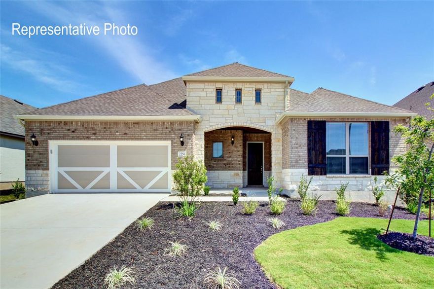 Stunning New Construction Single Story DRB Homes! The Yale floor plan offers 2,750 Sq Ft of living space with 4 Bedrooms, 3 Baths, covered patio and 2-car garage. Entering through the foyer, you’ll find the beautiful kitchen that comes equipped with stunning white cabinets, a large granite center island that overlooks the great room and a sunny casual dining area. The open-concept great room features a wall of windows overlooking the covered back patio. The owners suite is nestled at the back with private ensuite that flaunts a split vanities, soaking tub, boasting a spacious private closet. Off the foyer, three more spacious bedrooms with two lovely full bath to share. Experience the enchanting new home community of Ridge Crossing in Waxahachie, Texas, where a serene lifestyle intertwines with the cozy charm of small-town living and the luxurious conveniences of the big city. The community boasts a fantastic pickleball court, ideal for enthusiasts of this exciting sport, along with a delightful playground for families to enjoy. Nestled conveniently near Interstate 35E and US Highway 287, Ridge Crossing offers a collection of stunning new homes for sale, providing effortless access to the dynamic heart of the Dallas Fort Worth area. The local offerings enhance the allure of Ridge Crossing, featuring proximity to a brand-new high school and the vibrant scene of Downtown Dallas. This prime location serves as a thriving hub for businesses, retail, and entertainment. Plus, the nearby Mid-Way Regional Airport adds an extra layer of convenience for travelers. Waxahachie’s appeal is further enriched by its easy access to top-notch medical, manufacturing, and technology facilities.