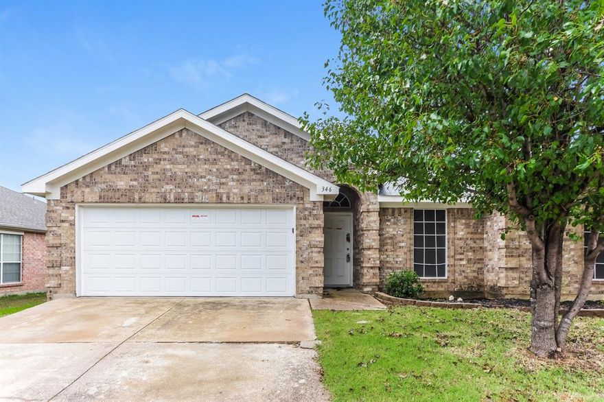 This inviting 3-bedroom, 2-bath home offers a flexible layout with an office or secondary living area, ideal for remote work or additional lounge space. A welcoming entry opens to a dedicated office nook and decorative art alcove, setting a charming tone from the start.

The kitchen provides generous cabinet storage and a bright breakfast nook, complemented by a separate dining area that adds extra room for gatherings. The living room centers around a cozy wood-burning fireplace and features updated flooring that continues through key living spaces for a clean, modern look.

The primary suite includes a well-appointed bath with dual sinks, a soaking tub, and a separate shower, offering a comfortable private retreat.

Out back, enjoy a private outdoor escape with a sparkling pool, covered patio, and a fully fenced yard—perfect for entertaining, relaxing, or enjoying sunny Texas days.

Conveniently located near shopping, dining, and everyday essentials, this home blends comfort, function, and lifestyle in one desirable package.