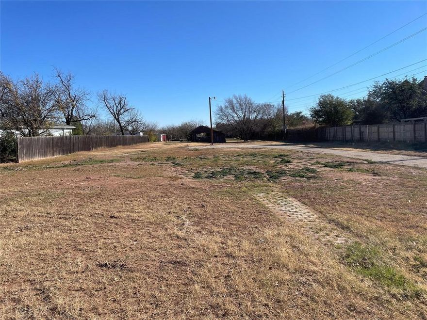 A former home site; house has been removed. All that remains is a gravel driveway area.  The barn on the back of this property is not a part of this listing.  Small lot; just over a half acre.  Connect with City of Abilene to confirm your new build will fit on this lot.  Seller open to allowing a longer option time for your time needed for zoning approval.  Zoned AO COR; Agricultural Open with a Corridor Overlay. Docs are attached in MLS and available by calling listing agent.