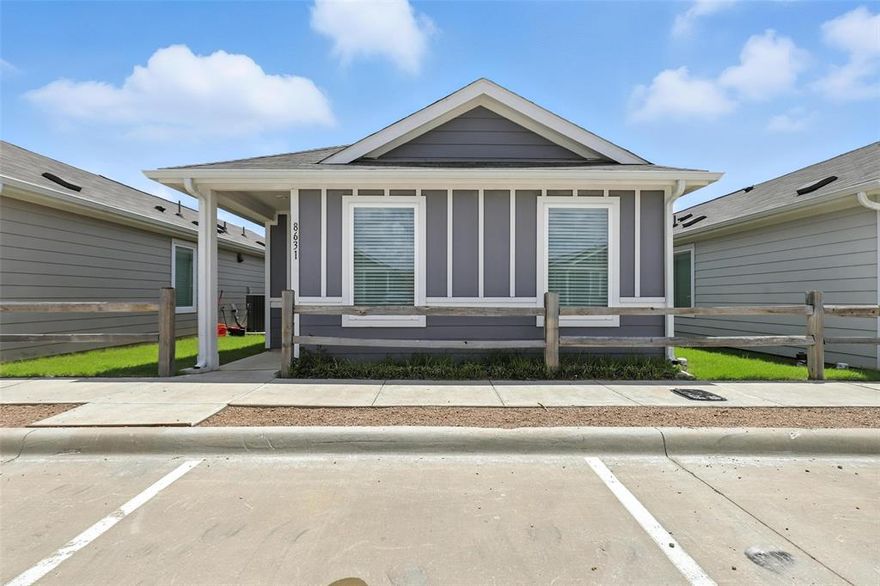 This gorgeous, newly-built 2023 condo offers a contemporary, move-in-ready lifestyle with the charm of a brand-new home. Its open-concept, one-story layout is flooded with natural light, making it an ideal option for those looking for a low-maintenance residence. The spacious living and dining room effortlessly flows into a stylish, modern kitchen with clean white cabinetry and plenty of storage. The floor plan features two cozy bedrooms that share a full bath, while the private primary suite offers access to the backyard and features an ensuite with a walk-in shower. Situated in the coveted Risinger Court Condo community, this home delivers on both style and practicality. Whether you’re a first-time buyer, downsizing, or investing, this condo is a fantastic opportunity at an attractive price. Make sure you don’t miss out on this amazing find!