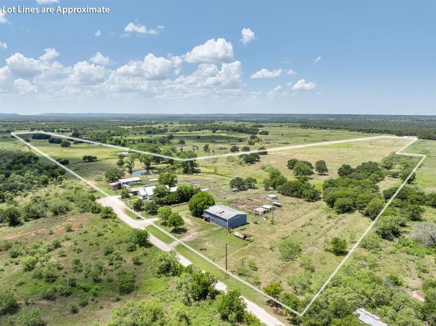 If you have been looking for a generation property that has been taken care of, this might be it! Located right outside of Jacksboro in the small community of Bryson, this great property has just under 48 acres.  A private road takes you to the front gate, which opens up to a fenced yard of incredible mature pecan trees.  The farmhouse has had many updates over the years and is ready to make your remodeling dreams come true. With 4 bedrooms, 2 bathrooms and a huge laundry room, there is enough space for everyone to spread out. There is an underground storm cellar just out back.   The 40x60 metal built shop would be great for storing equipment, antique cars or anything really!  Property is fully fenced and features 2, sometimes 3 stock ponds, one of the ponds has water year round and is stocked with bass and catfish and has a fishing dock.  Also, an incredible hay field supplies over 40 round bales 2 times per year.  With a little fertilizer and care, the hay could most likely be doubled.  Don't miss seeing this incredible place that has been in the same family for over 50 years!