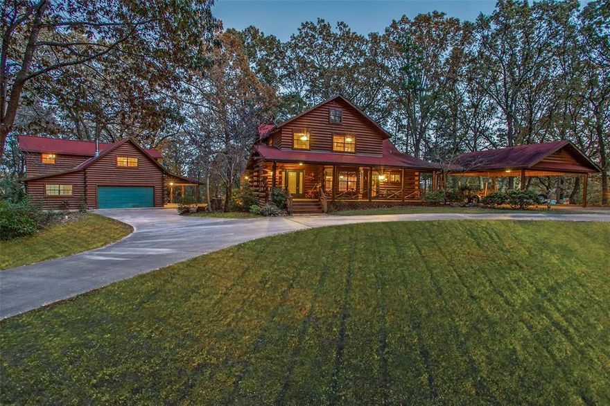 Imagine yourself in the incomparable luxury of a lakeside home. Welcome to Lake Bob Sandlin in the Piney Woods of East Texas. Lake frontage on over two acres of land nestled among tall trees in Camp Branch Estates. Authentic Satterwhite Log construction, wrapping porches, a carriage house that sleeps six, and a fisherman’s boathouse paradise. Only two hours to drive to Dallas to the west and Shreveport to the east. Year-round fishing, water sports, hiking, biking, birding, rejuvenation and connection to nature.