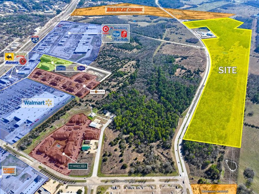 Exceptional Development Opportunity in a Highly Visible Location! 
Located directly in the path of progress, this property is in a highly desirable location on Veterans Memorial Parkway, which sees an average of 5100plus vehicles daily. It has great visibility and proximity to West Hill Mall, Walmart Supercenter, Ravenwood Village Shopping Center, and is next to the Bearkat Golf Course. 
City utilities include 12inch water line, 8inch sewer line w21inch in proximity, and electricity already on location. The limited zoning restrictions present an opportunity for Residential development, Gas Stations, Retail Centers, Office, or Flex Space Facilities, especially with the rapid growth of nearby residential and commercial development. 
The property features easy access and 3200plus ft of frontage on Veteran Memorial Parkway, ensuring straightforward development potential. 
Seize this unique opportunity to invest in a property with immense possibilities.