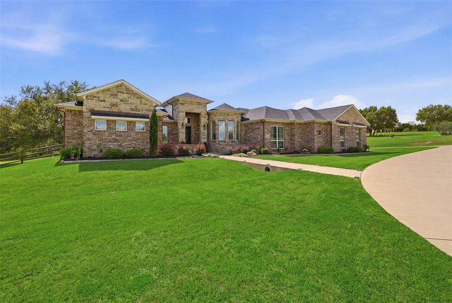 Take advantage of Ten Thousand dollars in seller concessions.  This exceptional custom-built home on 2.1 acres offers a rare blend of refined luxury, thoughtful design, and serene living. Boasting four spacious bedrooms and four beautifully appointed baths, the home is perfectly suited for both everyday comfort and modern entertaining.  The primary suite is a must see and includes dual closets, separate vanities, oversized dual shower and a flex space to include a stackable washer-dryer or enough space for a safe.  
At the heart of the residence is a chef’s kitchen designed to impress, complemented by an oversized pantry, a dedicated wet bar area, and seamless flow into the main living space— showcasing tranquil views of the backyard oasis.  A separate office provides an ideal work-from-home experience.
Step outside to your own resort-style oasis, where a sparkling pool controlled electronically, is framed by mature trees that creates a stunning natural backdrop while ensuring exceptional privacy. A covered porch with an outdoor grilling area along with a separate stone fire pit that invites year-round entertaining and relaxed evenings under the Texas sky.  
With its unparalleled setting, thoughtful layout, and one-of-a-kind charm, this remarkable property offers a lifestyle that is both elevated and peaceful—truly a rare find in today’s market.  Neighborhood has two entrances for easy access and as a bonus there are no city taxes.