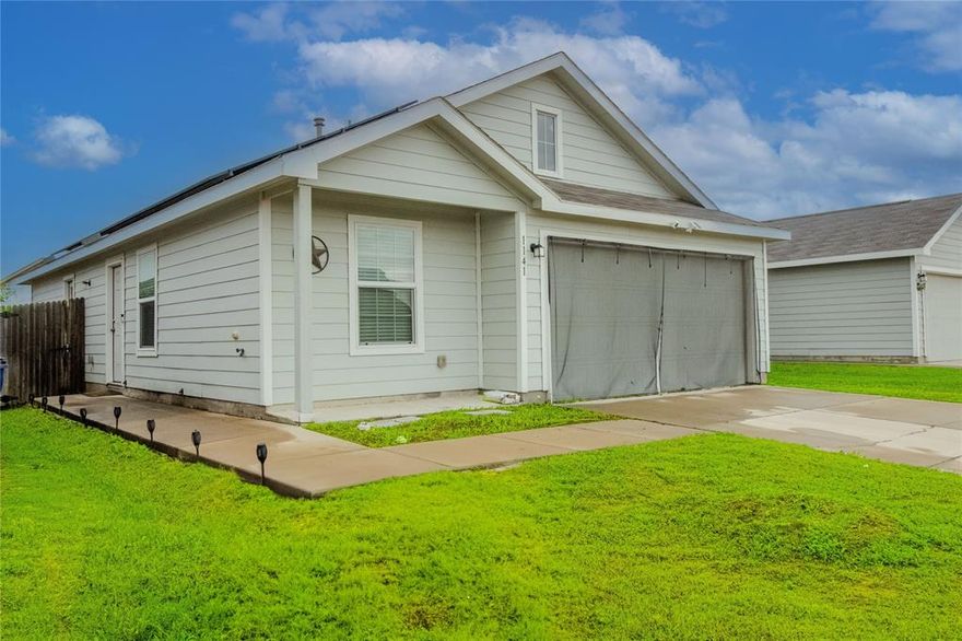 This 2 bed 1 bath home is the perfect starter home! Open spacious floor plan at an affordable price in a quiet neighborhood. House features beautiful built in cabinets in the living room as well as the bathroom for extra storage. House features the perfect back yard patio for entertaining family and friends. Home buying can finally be a dream come true! Send all offers, motivated seller!!