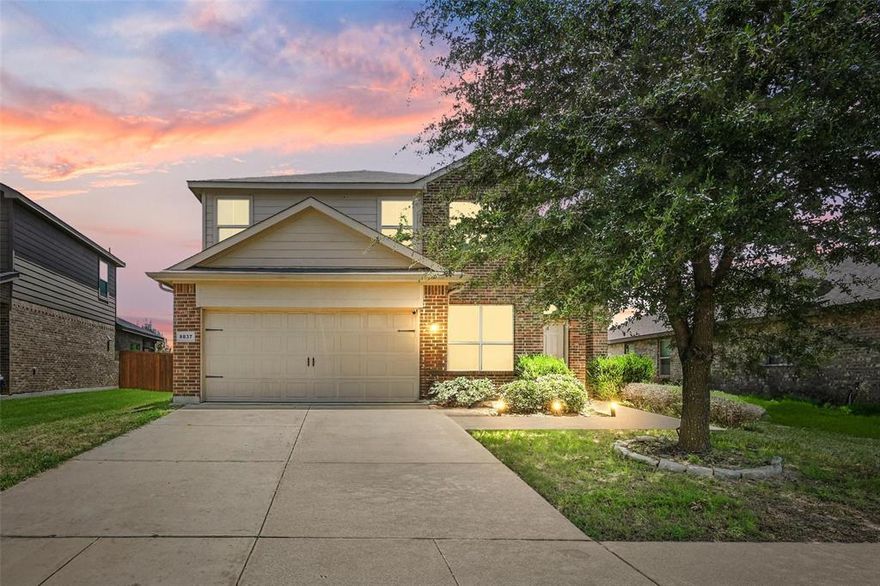 Welcome to this charming 2-story, 3-bedroom, 2.5-bathroom home that blends comfort, style, and functionality. From the moment you walk in, you'll notice the rich wood-look vinyl flooring that flows throughout the main areas, creating a warm and cohesive feel. The spacious living area is bright and inviting—perfect for relaxing or gathering with family and friends. The kitchen is a standout, featuring sleek granite countertops, stainless steel appliances, and a center island that's ideal for meal prep or casual dining. Need a quiet workspace or formal area? The front flex room can easily serve as an office, dining room, or creative space to suit your lifestyle. Upstairs, you’ll find a cozy media room—the perfect spot for movie nights, gaming, or just unwinding after a long day. The primary suite is your private retreat with plenty of room to recharge, plus a beautifully designed bathroom with dual vanities, upgraded counters, and a custom closet system that keeps everything in its place. Step outside to a covered patio and generous backyard, offering the perfect space for weekend BBQs, kids or pets to play, or simply relaxing in the shade. This home checks all the boxes—well-maintained, smartly designed, and priced to move. Schedule your showing today!