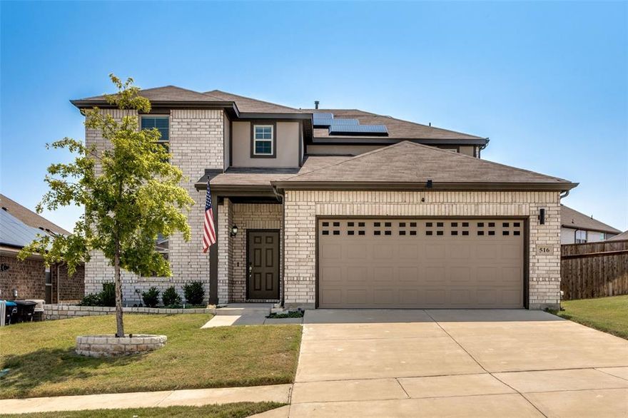 Welcome to one of the largest lots in the highly sought-after Copper Creek community. Perfectly positioned at the front of the neighborhood for quick access in and out, this home is also within walking distance to the community pool. Located just off Blue Mound Road with direct routes to Hwy 287, Loop 820, and I-35W, commuting into Fort Worth or exploring all the area has to offer—including the Alliance Corridor, Sundance Square, Eagle Mountain Lake, and Texas Motor Speedway—couldn’t be easier.



Copper Creek offers an amenity-rich lifestyle with playgrounds, sports courts, swimming and splash pools, an amenity center, and over two miles of peaceful walking trails.



Inside, the first floor features your private primary retreat with a spacious en suite bath, along with an open-concept living, dining, and designer kitchen that is ideal for entertaining. A versatile flex room downstairs can serve as an office, playroom, or second living area. Upstairs, three additional bedrooms and a large game room-second living space create the perfect setup for growing families.



This MI Homes residence showcases the Platinum Package with every upgrade imaginable—landscape lighting throughout, Tesla solar panels, Tesla Powerwall, a Tesla Wall Connector (Level 2 EV charger), and complete smart-home integration. From energy efficiency to modern convenience, this property blends comfort, technology, and style for today’s lifestyle.