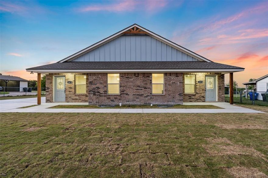 Attention Baylor Parents, Investors & Smart 1st time home buyers!!! Brand new brick duplex built for durability, efficiency, and strong cash flow potential. Each unit offers 3 bedrooms, 2 bathrooms, and 1,201 square feet of modern, low-maintenance living space—ideal for attracting and retaining quality tenants.

Designed with investors in mind, the property features foam insulation for energy efficiency, stained concrete floors for long-term durability, and an open-concept layout that maximizes livability. Kitchens are equipped with granite countertops and custom cabinetry, while bathrooms include clean, modern tile surrounds.

Each unit includes a private covered patio and ample parking for up to six vehicles—an added bonus for tenant convenience.

Perfect for house hacking or expanding your rental portfolio, this turnkey duplex is positioned in a high-demand area of Waco with strong rental potential.