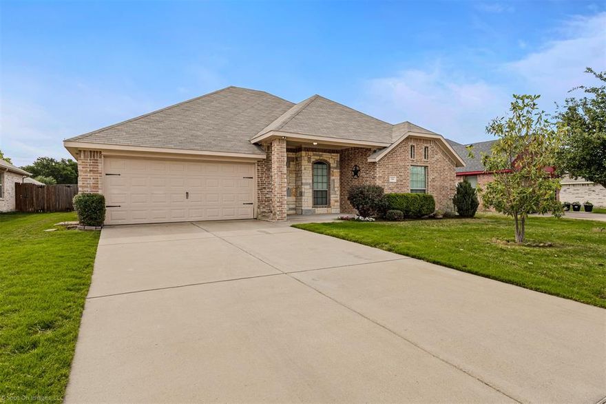 Lovely well maintained custom 4-bed, 2-bath home in a quiet Terrell neighborhood just off Griffith Ave. Enjoy an open concept layout with hand-finished cabinets, granite countertops, and a spacious living area with a cozy wood-burning fireplace. Primary suite features a separate tub and shower, double vanities  plus TWO walk-in closets. Flooring includes ceramic tile, carpet, and luxury vinyl plank.  This hard to find quarter acre lot with sprinkler system in front and back lawns, covered patio with ceiling fan and  privacy fencing makes for perfect space to enjoy outdoor activities with family and fiends. The subdivision is quiet and there is only one way in and one way out.  Seller has survey.