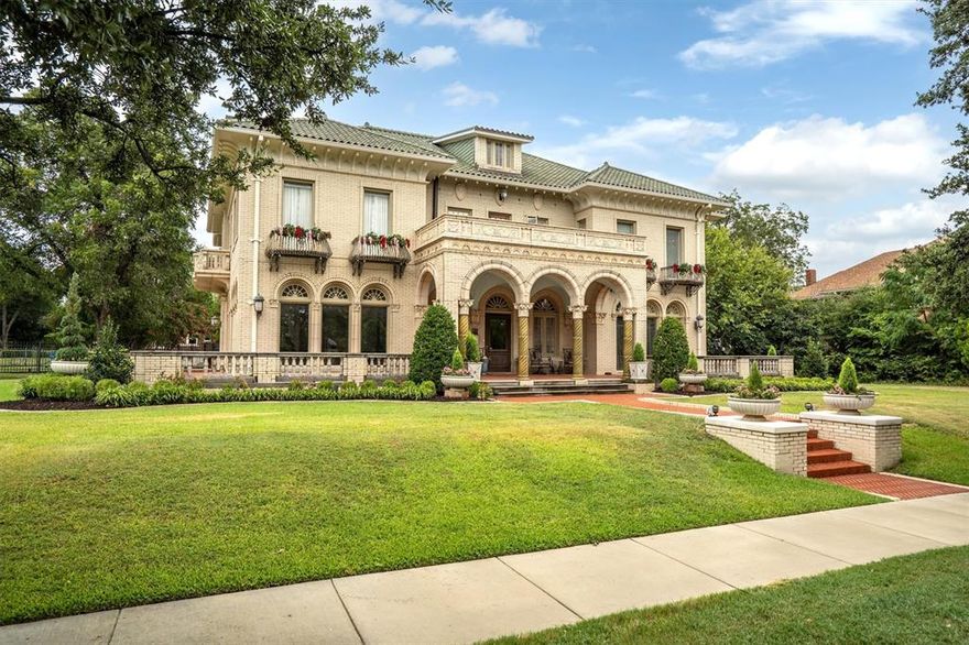 Welcome home! This Italianate treasure stands proudly at the East end of Elizabeth Blvd, which is located in the heart of Ryan Place. 5,753 sq ft of character and charm is offered along with elegance and modern comfort. An additional 784 sq ft of flexible living space is provided in the finished basement; perfect for a game room, home gym, or entertaining space. From the moment you arrive, the sculptural arches and green terra cotta columns set a tone of historic lure. Inside, the marble-floored entry and trompe l’oeil ceiling open to a grand living room anchored by a carved stone fireplace. All 5 spacious bedrooms, 3 full baths, 2 half baths, and 2 plush living areas are enhanced to release what it is like living in a fairytale. Step outside to a backyard we only see in movies. A covered patio, a stand-alone pavilion, and a sparkling pool with cascading waterfalls. Tucked just beyond is a fully finished, 702 square foot guest house offering its own living room, bedroom, eat-in kitchen, laundry, and a private patio overlooking the pool, ideal for guests, multi-generational living, or a private retreat. Admired for generations and featured in designer tours and magazines, this home offers a rare opportunity to own a true masterpiece.