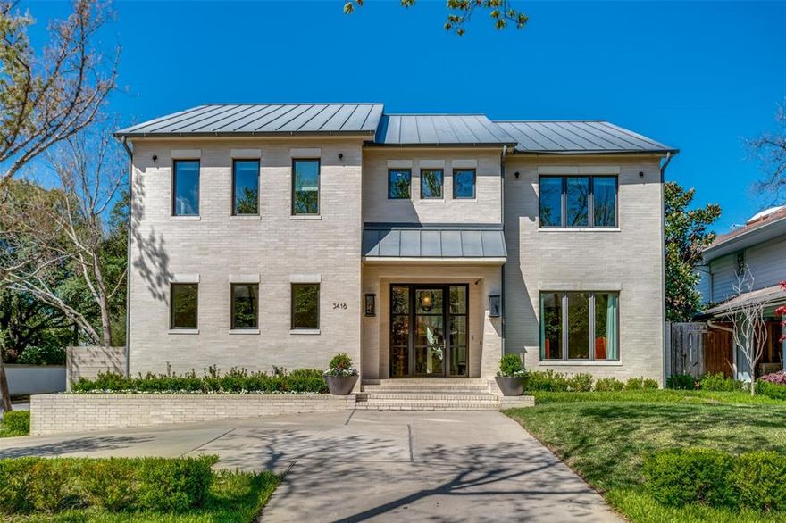 This stunning property, custom-designed by Covert + Associates and built by Guy Thomas in 2013, offers a modern oasis in a prime location. Situated about 2 blocks away from the Katy Trail, you can enjoy easy access to recreational activities. With 4 bedrooms and 3.1 baths, including a convenient downstairs primary bedroom, the home offers both comfort and functionality. Discover sophisticated touches such as a bright open kitchen with stainless steel appliances as well as a wet bar, enhancing the entertainment options. Nestled on a beautifully landscaped corner lot, the residence has a turf putting green and a covered outdoor living space equipped with a gas fireplace in the backyard. Complete with a 2-car attached garage with alley access. There is approximately 500 square feet of unfinished space on the second floor that could potentially be converted into more living space.