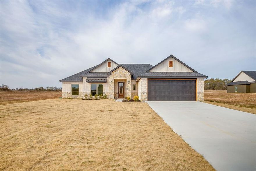 Welcome to Garner Ranch – Where Legacy Meets Lifestyle! With this builder offering interest rates as low as 4.9%, it allows the opportunity to enjoy refined country living with an attractive financing advantage. Discover Garner Ranch, a boutique, tree-lined subdivision located in the highly sought-after Brock ISD. This thoughtfully planned community offers the perfect blend of peaceful country living and modern convenience—just minutes from I-20 with direct access to Fort Worth and Dallas, and close to the charming towns of Brock and Weatherford for all your shopping, dining, and daily needs. Garner Ranch is rich in history and heart. Named in honor of Jimmy Garner, a Vietnam veteran who was raised on this land and farmed it with his father and brother, the subdivision pays tribute to the legacy of the Garner family. The developer chose to honor this history by preserving the family name in the community’s identity. Built with quality and convenience in mind, Garner Ranch features all underground utilities, including AT&T Fiber for high-speed internet. Roads will be chip-sealed paved, ensuring durability and a polished appearance that blends beautifully with the natural surroundings. Come experience the best of both worlds—a serene, rural lifestyle with modern infrastructure and unbeatable access to the Metroplex. Garner Ranch isn’t just a place to live—it’s a place to belong. Note, there is a $6,500 landscaping package. Completion will be September 2026