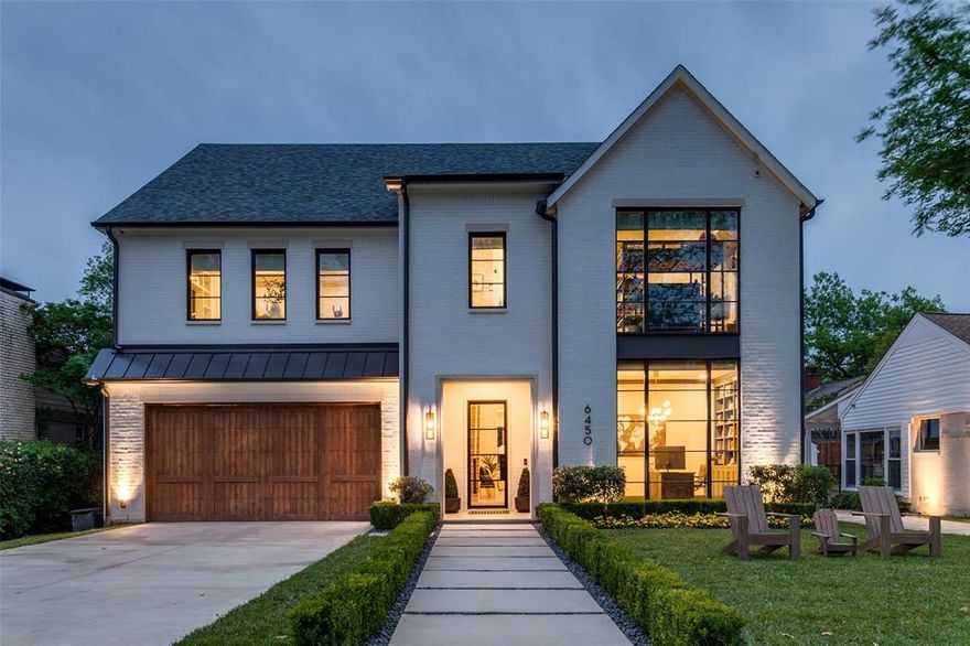 Stunning, transitional home w modern, high-end finishes and abundant natural light. Built in 2020, this open-concept home is perfect for everyday living & entertaining. Off the spacious entry there is a private office w built-ins and a dining room w an attached butler's pantry (wine refrigerator, ice maker, and built-in desk) which opens to the kitchen. Chef's kitchen flows to the family room w fireplace, and offers a Wolf 6-burner range, Sub-Zero refrigerator, dual dishwashers, island w sink, and a large WI pantry. A guest suite is downstairs along w a powder bath, and mudroom w locker storage. Upstairs the impressive primary suite is complete w room for a sitting area, dual vanities, separate shower, soaking tub, and 2 WI closets. Also upstairs: 3 additional ensuite bedrooms w WI closets, game room w built-ins and beverage refrigerator, and a utility room w 2 washers, 2 dryers and a sink. Backyard oasis w fireplace, built-in grill, turfed yard, and a sparkling pool w attached spa.