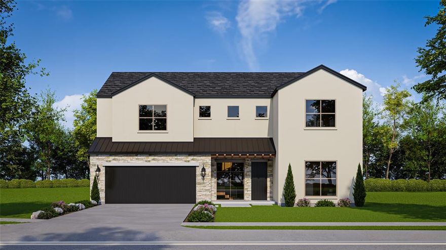 Don’t miss this rare opportunity to own a beautifully crafted 5-bedroom, 5-bathroom home in one of the most sought-after school districts..Carroll ISD!!!! With 3,770 sq ft of thoughtfully designed living space, this home offers both luxury and functionality.
The secluded Guest Suite provides ultimate privacy, perfect for in-laws, visitors, or a private home office. Adjacent to the spacious Master Suite, a versatile flex room can easily serve as a home office, gym, or a downstairs playroom to keep the little ones close.
The covered side terrace is perfectly positioned for a future pool, while the low-maintenance yard ensures you spend more time enjoying your home and less time working on it. Upstairs, you'll find three generously sized bedrooms, each with its own private en-suite bath. Additional highlights include Bosch appliance package, white oak hardwood flooring, Full foam encapsulation for energy efficiency. Now is the time to make this home yours and enjoy the opportunity to work directly with Maykus decorators to personalize the finishes to your style.
Photo is a conceptual rendering of what is planned to be built.