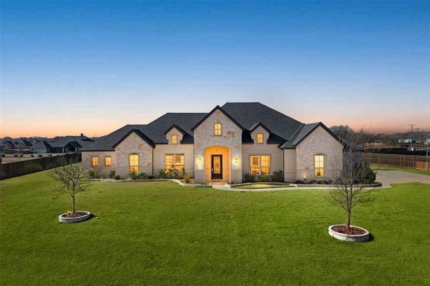 This incredible single-story home is located in a beautiful new neighborhood with no city taxes, MUD or PID! You will love this flexible layout with a huge Jack & Jill guest bathroom which is readily accessed from each of the guest rooms & has dual vanities in separate rooms for ample space & privacy! Built less than 4 years ago, enjoy the thoughtful upgrades without the upcharges of buying new. The front elevation is adorned with Acme's Winterstone brick & custom laid Austin Stone, all creating a perfectly mixed array of light colors but without the maintenance of siding or painted brick. Beautiful peaks & multiple faces create the impressive entrance that you will love to showcase! The interior is just as thoughtfully put together with high ceilings, decorative trey ceilings, crown molding & upgraded 8ft doors except the office door which is a stately 10-foot custom door! 4 bedrooms + a separate office & game room. Premier kitchen with quartz CT & grand island that flows into the living room! Custom painted alder wood shaker style cabinets to the ceiling with built in undermount lighting! Optimal kitchen storage & functionality with a butler pantry, tons of prep space plus huge walk-in pantry!!! Sleekly built in appliances like the oven tower & cooktop with pot drawers. The primary bedroom can easily accommodate a sitting area or desk. Wonderful shower room which is spacious but closed off to achieve a comfortable temperature! This primary bath also has a large garden tub perfect for unwinding in your private retreat. The laundry room features beautiful built-in cabinets & quartz CT folding area. Oversized garage for extra storage-speaking of storage, every bedroom has a lg walk-in closet. Enjoy your own space on this oversized lot! Sit out on the back patio which is tucked into the roof line with plenty of shade & privacy. Added features include R-38 insulation, 15 seer HVAC, radiant barrier, sprinkler system & gutters.