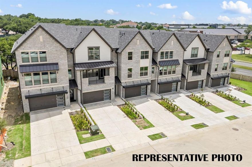 CADENCE HOMES HOGAN floor plan.  Three story, modern elevation, North Facing, gray brick, open living room, dining room & kitchen with engineered flooring, upgraded tile, and countertops.  Spacious bedrooms, office, flex room with upgraded carpet & ceramic tile. 2 car garage with extra space for storage, outstanding community with amenities, and a 1-year pre-paid fitness membership to the Nelson Golf & Sports Club, Irving address, Irving ISD, right next to The Nelson Golf & Sports Club off of the #2 tee of TPC Las Colinas. Gated Community, No hassle living!  MOVE IN READY NOW!