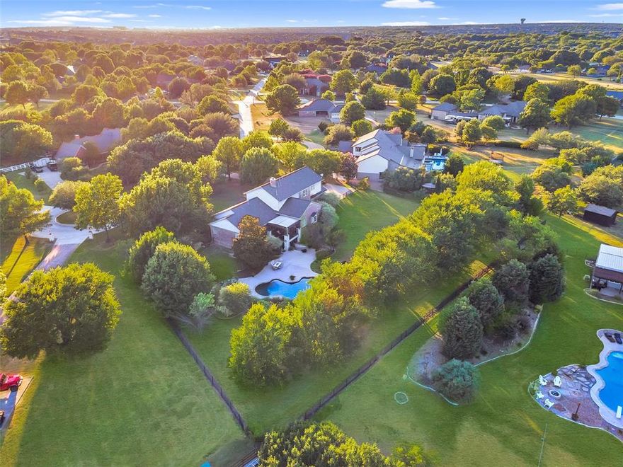 Exquisite Tim Jackson Custom Home on 1.4 Acres in Sought-After Frisco ISD! Tucked away on a quiet cul-de-sac, this stunning estate offers timeless elegance, privacy, and exceptional craftsmanship on a sprawling 1.4-acre lot. The grand front porch and lush, mature landscaping create impressive curb appeal, while the backyard is a true retreat featuring a sparkling pool with waterfall, three distinct patio areas, an extended deck with built-in fire pit, and abundant green space—perfect for pets or play. Inside, you'll find luxurious updates throughout, including hand-scraped hardwood floors, designer paint selections, and custom lighting. The spacious kitchen is a chef’s dream with a large granite island, stainless steel appliances, 5-burner gas cooktop, double ovens, and extensive cabinetry and counter space. A stone fireplace and striking accent wall add warmth and character to the living areas. This home offers 5 generously sized bedrooms, each with its own ensuite bath and walk-in closet, providing ultimate comfort and privacy. The walk-out basement is an entertainer’s haven—complete with a large bedroom and full bath, perfect for guests or a private in-law suite. Plus, an insulated 21x40 storage area presents endless possibilities for a home gym, studio, holiday storage or a future finished space. Additional highlights include an updated 11x17 utility room, a 3-car garage with extended parking pad, and a sprinkler and fire suppression system for peace of mind. Zoned to top-rated Frisco ISD and conveniently located near premier shopping, dining, and major highways—this property offers the best of luxury living with the convenience of city amenities. PRE APPROVAL or PROOF OF FUNDS REQUIRED BEFORE SHOWING!