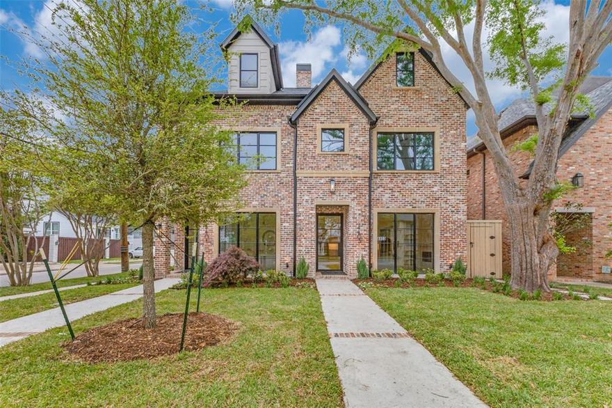 Look forward to being the first owner of this new construction single-family attached home by well-known builder J Gregory Homes.  Enjoy entertaining in your spacious living area with fireplace and wet bar, open to the dining area and kitchen, with glass doors out to the turfed side yard. Preparing meals will be a pleasure in your large island kitchen, featuring a breakfast bar, gas range with double ovens, SubZero refrigerator, and walk-in pantry.  Your private home office overlooks the front yard. Retreat upstairs to your primary bedroom suite, with luxurious ensuite bath, with dual vanities, freestanding tub, separate double shower, plus abundant closet space with built-in drawers.  Three additional bedrooms with walk-in closets, two baths, and a full-size laundry complete the second level.  The third level offers a fifth bedroom and bath, plus a multi-purpose living area.  Enjoy a low-maintenance lifestyle with all new amenities in a prime University Park location, walkable to Highland Park High School, Germany Park, and popular shopping and dining destinations.