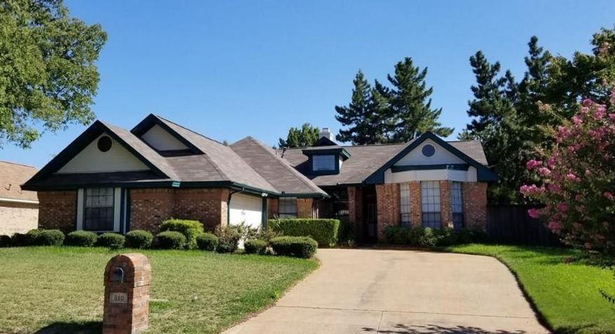 Beatiful 4 bedrooms, 2 full baths brick home. Located in the N Arlington  near by River Legacy Park.
 Only 3 miles from Dallas Cowboys' AT&T Stadium, 10 miles S of DFW Airport, near many other conveniences, easy access to several major highways. ,  It counts with granite counter tops, kitchen opens into breakfast & 2nd living, backyard with a wood deck & mature trees. Carpet & Wood Floors
installed June 2017, Roof Dec 2016, HVAC Jan 2017.
This property is Tenant occupied. Calling investors. The seller has another property tenant occupied for sale. Check MLS #21143656.