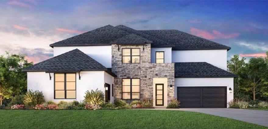 Built by Toll Brothers, the Todd floor plan offers the perfect blend of open living spaces and quiet retreats designed for modern living. A soaring two-story foyer welcomes you into an expansive great room that flows seamlessly to a bright casual dining area and a well-appointed kitchen featuring a large center island with breakfast bar, abundant counter and cabinet space, and a generous walk-in pantry. Step outside to the spacious covered patio—ideal for relaxing or entertaining. The elegant primary suite is a true retreat, showcasing a stunning tray ceiling, an expansive walk-in closet, and a spa-inspired bath complete with dual vanities, a large soaking tub, luxe shower, linen storage, and a private water closet. Upstairs, a generous loft with an adjacent workspace and flex room anchors the secondary bedrooms. One bedroom features a private bath, while two additional bedrooms share a bath with separate vanity areas—each offering walk-in closets for ample storage. Additional highlights include a desirable first-floor bedroom suite with walk-in closet and private bath, a sizable media room, and a dedicated office, providing flexibility for work, play, and everyday living. AVAILABLE IN JUNE.