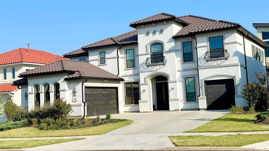 MOTIVATED SELLER, please submit all offers!
Welcome to this prestigious John R. Landon Premium Montblanc Plan, offering 5,140 sq. ft. of luxury living in the sought-after Lexington Parks community. This contemporary Mediterranean-style home features a stunning stucco exterior, concrete tile roof, and impressive dual entry doors that make a statement from the moment you arrive. Step inside to soaring 26-foot ceilings, dual staircases reminiscent of a royal palace, and an open layout filled with natural light. The first floor showcases elegant tile flooring throughout, while each bedroom boasts 12-foot custom ceilings for a spacious, airy feel. The chef’s kitchen is designed to impress, featuring a 6-burner range, waterfall island, and generous prep space—perfect for cooking and entertaining. From the patio, enjoy relaxing views of the community play area and clubhouse, creating the ideal setting for evening gatherings.  PLEASE REACH OUT TO CO-LISTING AGENT FOR ANY INFORMATION