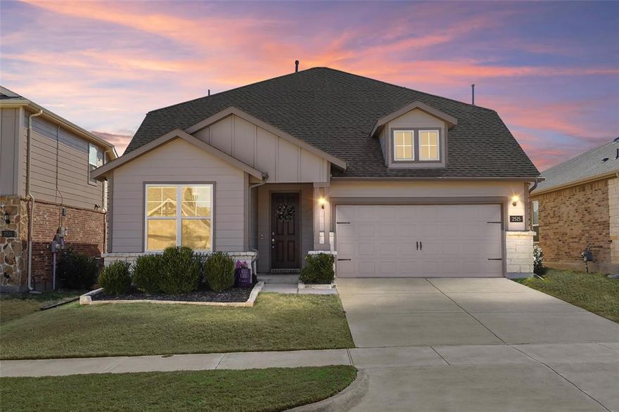 Welcome home to your like-new, move-in ready, single owner residence on a prime lot near the amenities center, in the sought-after Pecan Square community of Northlake, TX! This 4-bedroom, 2.5-bath home features a private home office, two living areas, and a spacious floor plan designed for modern living.

The open-concept main floor seamlessly connects the living, dining, and kitchen spaces — perfect for everyday living and entertaining. An entertainer’s dream, the kitchen showcases stainless steel appliances, a gas range, a large center island with ample prep and gathering space. After hosting friends and family, unwind in the private primary suite located at the rear of the home, complete with dual sinks, an oversized shower, and a spacious walk-in closet.

A dedicated office near the front entry provides privacy and flexibility for working from home, studying, or managing daily tasks, that could also double as a guest space. Upstairs, you’ll find three generously sized secondary bedrooms, a full bath, and a versatile second living area or game room ideal for movie nights, play space, or hobbies.

Residents of the award-winning Hillwood master-planned community, Pecan Square, enjoy resort-style amenities including pools with splash areas, a fitness center, community gathering spaces, pickleball courts, and an arena perfect for pick-up basketball games or neighborhood events. Conveniently located near major highways, shopping, and dining, this meticulously maintained home offers comfort, flexibility, and exceptional community living. Also less than 5 minutes from the new grocery store opening the 1st week of March! New middle school coming - Fall 2026!