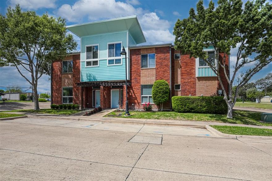City living at its finest or an incredible investment opportunity! This versatile property offers the option to purchase the entire building or an individual unit to fit your needs! This particular unit is vacant and move-in ready, while the second unit is currently leased to a great tenant through August 2026, providing immediate rental income potential. Thoughtfully designed with a modern aesthetic, the layout features a private bedroom with a full bathroom on the first floor—perfect for guests, roommates, or a home office setup. The downstairs showcases sleek bare concrete flooring, adding to the contemporary, industrial feel of the space. Upstairs, you’ll find all main living areas filled with natural light and enhanced by soaring ceilings that create an open, airy atmosphere. The spacious living area flows seamlessly into the kitchen and dining space, making it ideal for both everyday living and entertaining. The primary suite is also located upstairs, offering a comfortable retreat with ample space and privacy. Additional highlights include a fully finished 2-car attached garage, along with extra parking spaces conveniently located behind and alongside the building—rare for this style of property. Enjoy the charm of a small-town feel with local shops, dining, and entertainment just moments away, while still benefiting from quick access to major highways for an easy commute. Located approximately 15 minutes from downtown Dallas, this property truly offers the best of both worlds—urban convenience and neighborhood charm. Don’t miss your chance to own a unique and flexible property with endless possibilities!