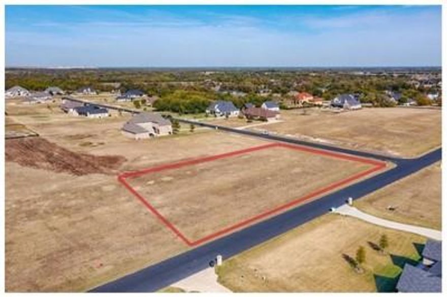 This property is a 1-acre residential lot located in Waterstone Estates in Collin County, TX with approximately 159' of frontage on Whispering Oaks. The site is build-ready and includes a completed geotechnical report, engineered foundation plans, and architectural drawings.

Utilities include electricity provided by Oncor Electric Delivery and water provided by the City of Melissa. A septic system is needed, and a propane tank is optional.

Waterstone Estates is a gated residential subdivision with existing estate homes and controlled architectural standards. The lot is suited for a single-family residence consistent with surrounding development.

This parcel is available for immediate sale and construction start, subject to standard permitting and HOA approval.