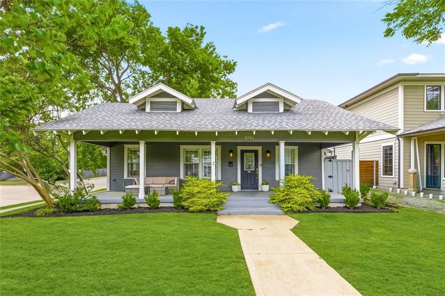 Welcome to 5701 Velasco Avenue, a charming two-bedroom, two-bath home in the heart of Dallas’ sought-after Lower Greenville neighborhood.

A welcoming front porch sets the tone—perfect for morning coffee or unwinding in the evenings. Inside, the light-filled living area features gleaming hardwood floors and a decorative fireplace, creating a warm and inviting space for both relaxing and entertaining.

Just off the living area, a versatile bonus room offers the ideal setup for a home office, study, or creative space. The home also features a spacious dining room and an updated kitchen with ample room to cook and gather, along with a separate utility room for added convenience.

Step outside and enjoy walkability to Lower Greenville’s popular restaurants, shops, and nightlife, with easy access to SMU and downtown Dallas.

Adding even more value, the detached accessory dwelling unit (ADU) at the back of the property creates a unique opportunity—ideal for guest accommodations, a private workspace, or income potential. With both the main home and ADU offering leasing possibilities, this property is especially appealing for investors or buyers looking to offset their mortgage.