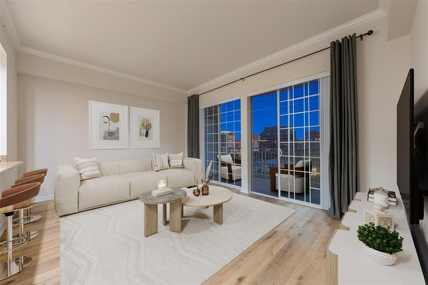 A beautiful one-bedroom unit at the Renaissance on Turtle creek in the heart of uptown Dallas. This one bedroom & one bath unit is located on the 10th floor of Building B, with an amazing view of the Dallas skyline & offers an open floorplan, extended kitchen island, overlooking the living room & wall to wall sliding door open to a private balcony with a beautiful view of Downtown Dallas. 2 storage units in the balcony. Many upgrades throughout including new paints throughout, new flooring in the living room & bedroom, new blinds, new lighting fixtures and faucets. Other features include beautiful marble floors, granite counter tops, stainless steel appliances & NEW full-size Washer and Dryer and walk-in utility room. Neutral colors & Plenty of natural light. The renaissance at turtle creek provides a wide variety of amenities including two pools, four cabanas, an 8-person hot tub, two fitness centers, pet area, fire pits, built-in barbecues & a business center. 24-7 concierge & valet parking for residents and guests. The building is conveniently located within a short walking distance to Turtle Creek Park, Katy Trail, West Village shopping & dining. Also, approximately 7 minutes (2 miles) from Medical District-UT Southwestern, Baylor medical center and Texas A&M dental School & only 10 minutes from SMU. HOA provides free basic cable. Each unit has one assigned and one unassigned parking space.