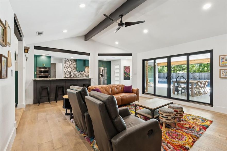 Stunning inside and out! This beautifully updated 4 bedroom, 3 bath Southlake home is filled with natural light, modern elegance, and designer finishes. From the moment you enter, you and your guests are warmly welcomed into a space that feels both luxurious and inviting. This neighborhood offers the perfect blend of peaceful, spacious country living with all the nearby conveniences of town. Over the years, thoughtful care and attention to detail have transformed this house into a warm, cozy, and truly special home. At its heart is a fully renovated kitchen featuring gorgeous honed leathered granite countertops, all-new appliances, and updated cabinetry with unique custom details. A spacious mudroom and a hallway lined with beautiful built-in storage provide exceptional organization and functionality. Throughout, bespoke cabinetry adds both character and convenience in every space. The primary suite is a true retreat, complete with a fully remodeled bathroom showcasing elegant tilework, a luxurious oversized soaking tub, and tailored cabinetry for a spa-like experience. Two generous closets—including one oversized with custom storage—offer space for everything. Private oasis with a sleek, modern pool—perfect for relaxing or entertaining. With clean lines, contemporary finishes, and ample room to lounge, the outdoor space is the ultimate extension of the home’s sophisticated design. Move-in ready and brimming with tasteful upgrades, abundant storage, and designer touches throughout—this one-of-a-kind home offers everyday luxury in an ideal location. 3D tour available online!